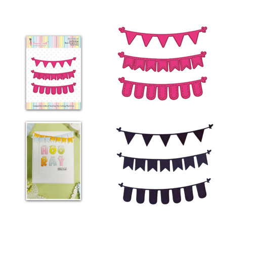 Dress My Craft Basic Designer Die-Cute Buntings DMCD6116