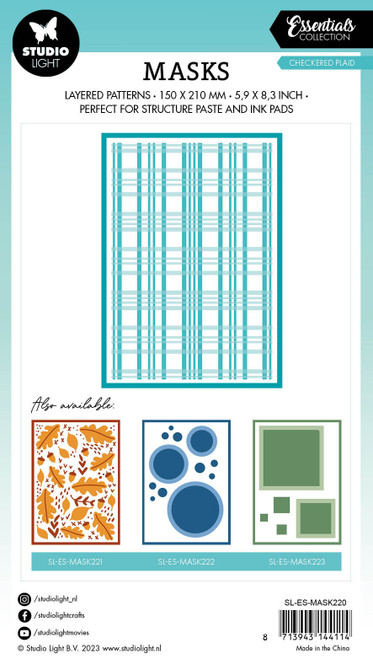 Studio Light Essentials 5.9"X8.25" Stencil-Nr. 220, Checkered Plaid SMASK220