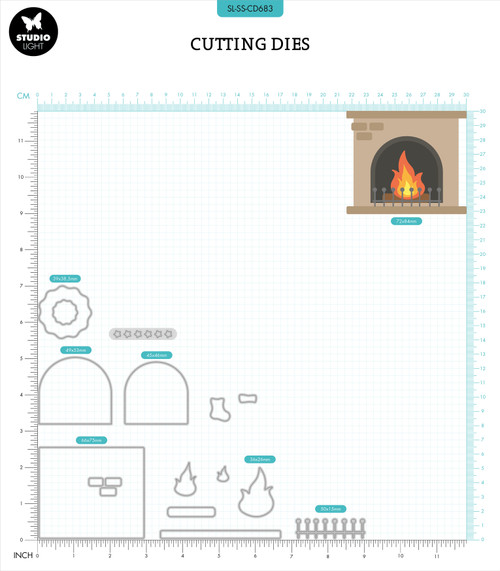 Studio Light Sweet Stories Cutting Die-Nr. 683, Fireplace LSSCD683