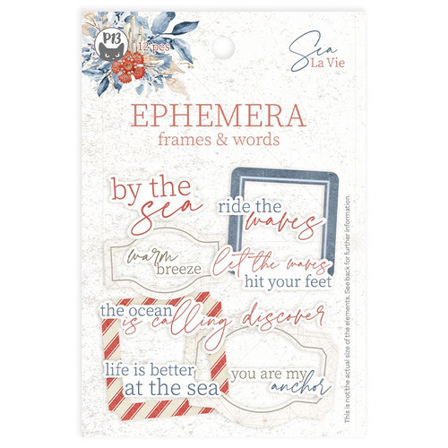 Sea La Vie Ephemera Cardstock Die-Cuts 12/Pkg-Frames & Words - P13SLV37 - 5904619325637