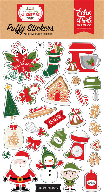 Echo Park Puffy Stickers-Have A Holly Jolly Christmas JC331066 - 691835228716