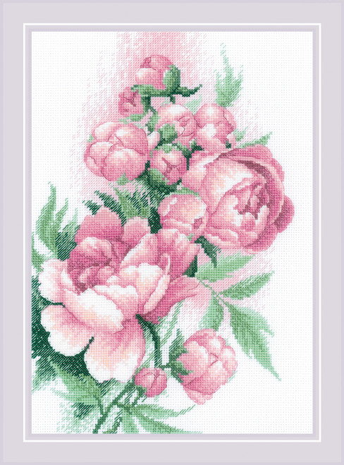 RIOLIS Counted Cross Stitch Kit 8.25"X11.75"-Lush Peonies R2138 - 4779046187032