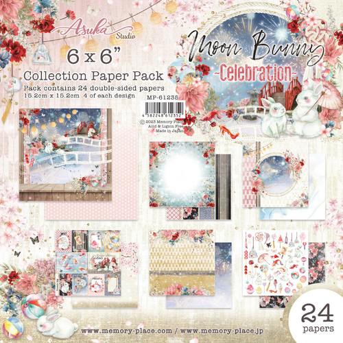 Asuka Studio Double-Sided Paper Pack 6"X6" 24/Pkg-Moon Bunny Celebration MP-61235 - 4582248612352