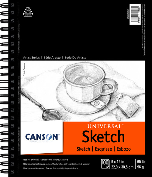Canson Artist Series Universal Sketch Pad 9"X12"-100 Sheets - 510851-6 - 3148955723869