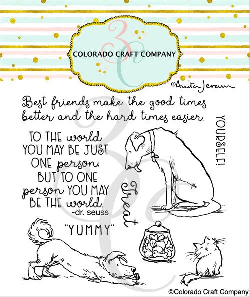 Colorado Craft Company Clear Stamps 4"X4"-Treat Yourself-By Anita Jeram C3AJ816 - 810043858168