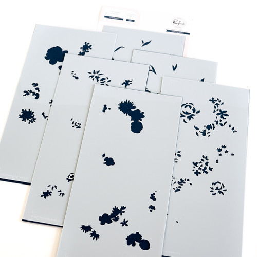 Pinkfresh Studio Stencils 4"X9" 6/Pkg-Garden Bouquet Layering - PF197423 - 736952879684