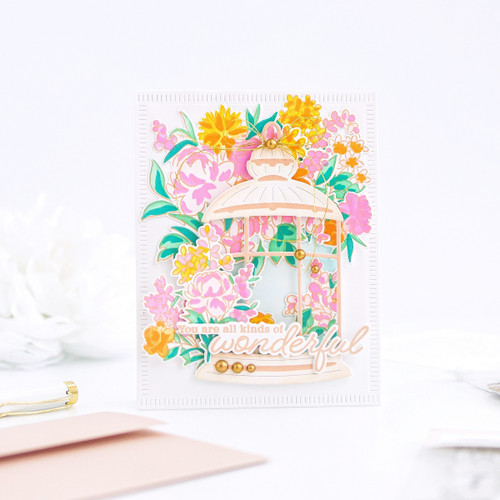 Pinkfresh Studio Stencils 4"X9" 6/Pkg-Garden Bouquet Layering - PF197423