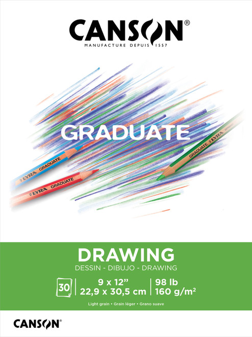 Canson Graduate Series Drawing Pad 9"X12"-30 Sheets - 1250P036 - 3148950065964
