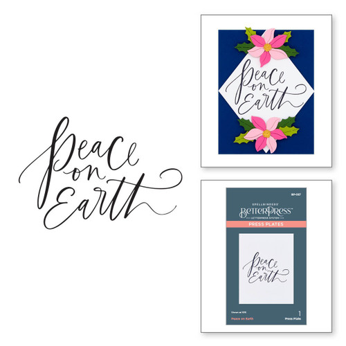 Spellbinders BetterPress Letterpress System Press Plate-Peace On Earth BP057