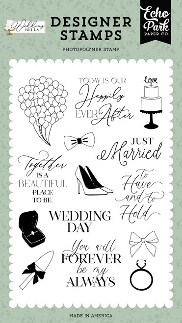 Echo Park Stamps-Wedding Day, Wedding Bells BL335044 - 691835263113