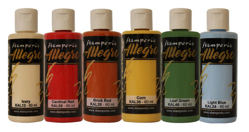 Stamperia Allegro Paint Set 6/Pkg-Sunflower Art KALKIT39 - 5993110028246