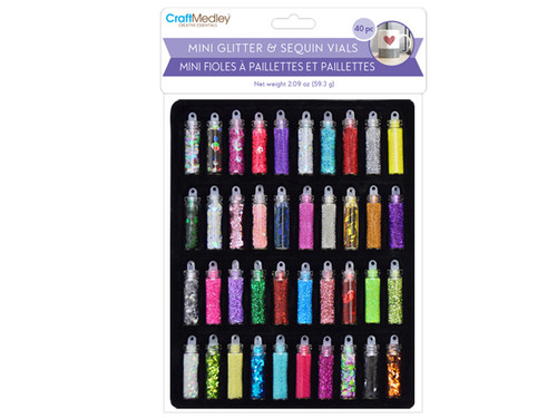 Craft Medley Mini Glitter & Sequin Vials 40/Pkg- - GC411 - 775749266559