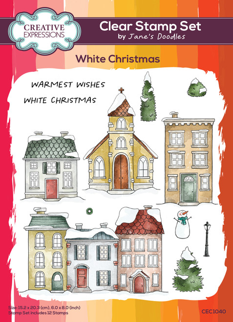 Creative Expressions Jane's Doodles Clear Stamp Set 6"x8"-White Christmas CEC1040 - 5055305985069