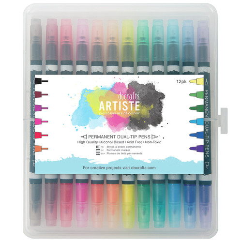 Artiste Permanent Dual Tip Pens 12/Pkg-Thick & Thin - D851304 - 5038041973491 Artiste Permanent Dual Tip Pens 12/Pkg-Thick & Thin - D851304 - 5038041973491