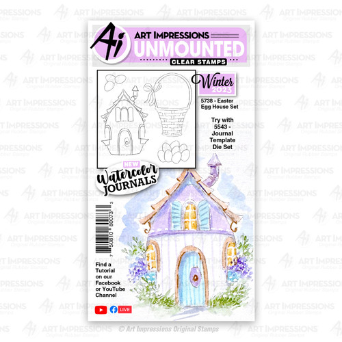 Art Impressions Watercolor Clear Stamps-Easter Egg House WC5738 - 750810800733