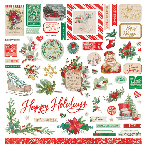 Holiday Charm Stickers 12"X12"-Elements HOL4300 - 709388343005