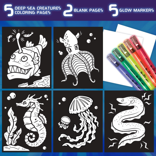 Crayola Glow Fusion Marker Coloring Set -Deep Sea Creatures 747493