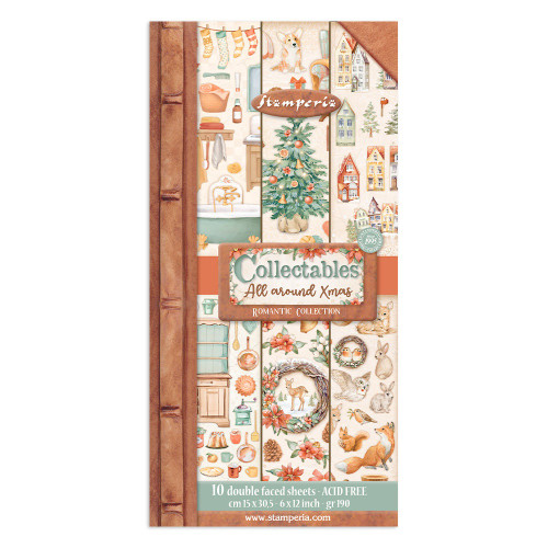 Stamperia Collectables Double-Sided Paper 6"X12" 10/Pkg - Oh-All Around Christmas - SBBV24 - 5993110028970
