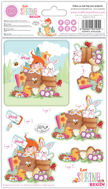 Craft Consortium 3D Decoupage Pack 10/Pkg-Let Spring Begin CDPAK012