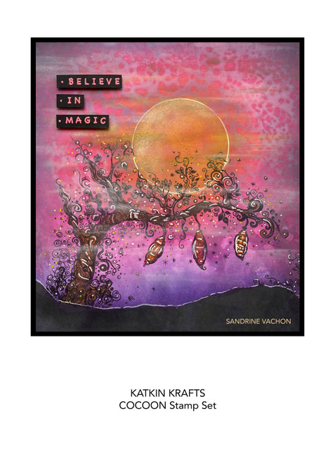 Creative Expressions 6"X8" Clear Stamp Set By Katkin Krafts-Cocoon KK0024