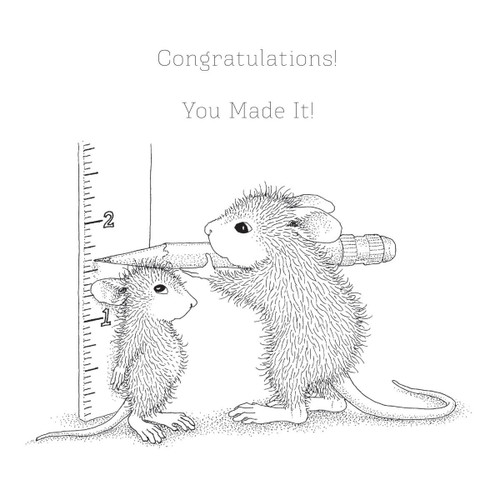 House Mouse Cling Rubber Stamp-This Tall RSC011