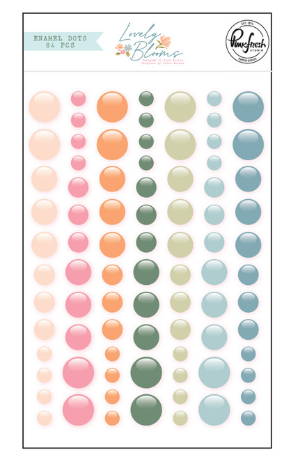 Pinkfresh Enamel Dot Stickers 84/Pkg-Lovely Blooms PF205423 - 736952880482