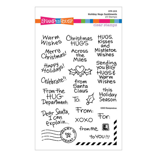 Stampendous Clear Stamp Set-Holiday Hugs Sentiments STP205 - 813233036223