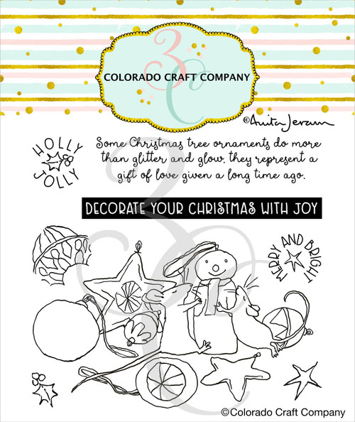 Colorado Craft Company Clear Stamps 4"X4"-Mice OrnamentsBy Anita Jeram C3AJ832 - 810043858328