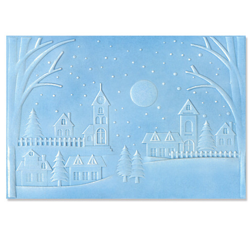 Sizzix 3D Textured Impressions Embossing Folder-Winter Village 666308