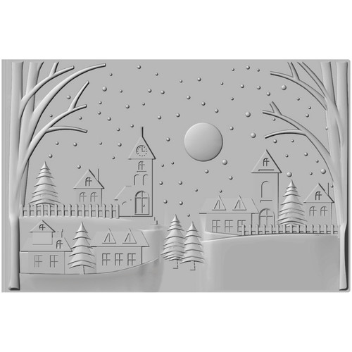 Sizzix 3D Textured Impressions Embossing Folder-Winter Village 666308