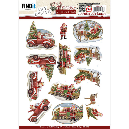 Find It Trading Amy Design 3D Punchout Sheet-Snowy Christmas Snowy Train SB10771 - 8718715127067