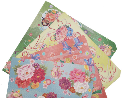 Aitoh Origami Paper 5.87"X5.87" 28/Pkg-Chiyo Floral, 4 Patterns 23-2096