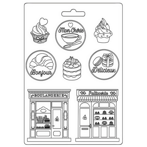 Stamperia Soft Maxi Mould A5-Oh La La - Patisserie - 3PTA5647 - 5993110027270