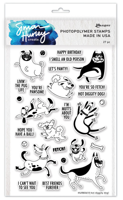Simon Hurley create. Clear Stamps 6"X9"-Hot Diggity Dog - HUR83610 - 789541083610