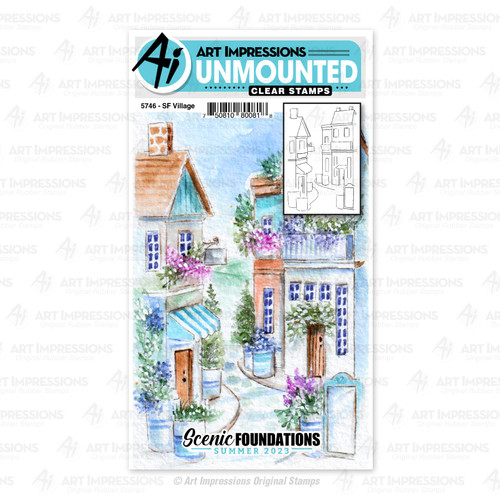 Art Impressions Scenic Foundations Clear Stamps-Village 5746 - 750810800818