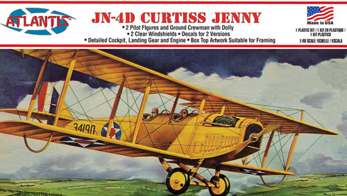 Atlantis Plastic Model Kit-Curtiss Jenny JN-4D Airplane - L534 - 850002740875