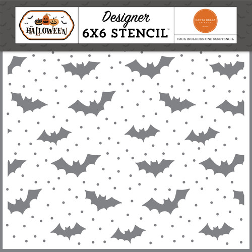 Carta Bella Stencil 6"X6"-Gone Batty , Halloween HW324033 - 691835253817