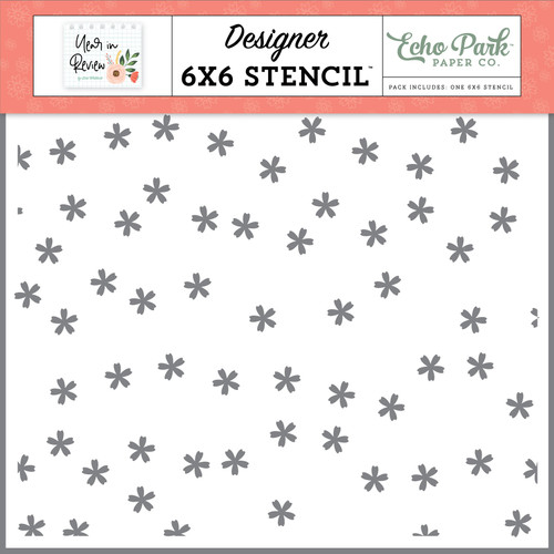 Echo Park Stencil 6"X6"-Happiness Blooms, Year In Review - IR337034 - 691835262017 Echo Park Stencil 6"X6"-Happiness Blooms, Year In Review - IR337034 - 691835262017