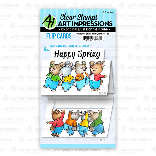 Art Impressions Flip Card Clear Stamp-Happy Spring AI5736 - 750810800719