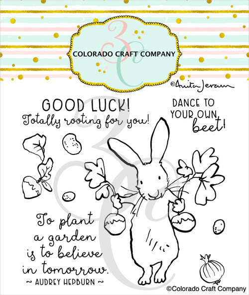 Colorado Craft Company Clear Stamps 4"X4"-Rooting For You!-By Anita Jeram C3AJ778 - 810043857789