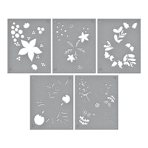 Spellbinders Stencil From The Classic Christmas Collection-Christmas Florals STN066