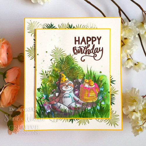 Creative Expressions Designer Boutique Clear Stamps 6"X8"-Happy Sloth Day UMSDB148