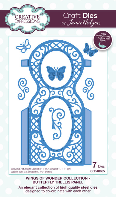 Creative Expressions Craft Dies By Jamie Rodgers-Butterfly Trellis Panel CEDJR055 - 5055305977989