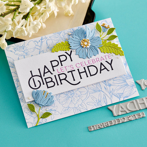 Spellbinders BetterPress Letterpress System Press Plates-Happy Birthday Celebrate 2/Pkg BP038