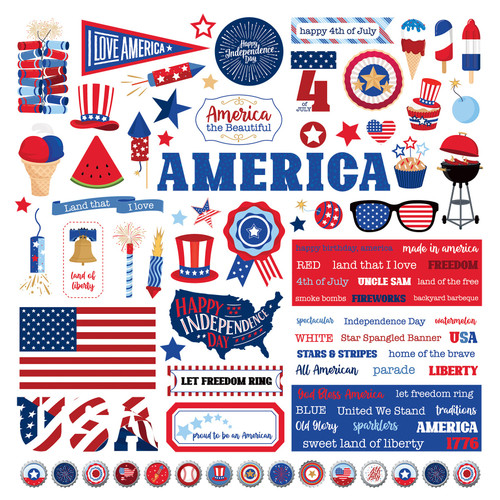 Land That I Love Stickers 12"X12"-Elements PLTL3896 - 709388338964