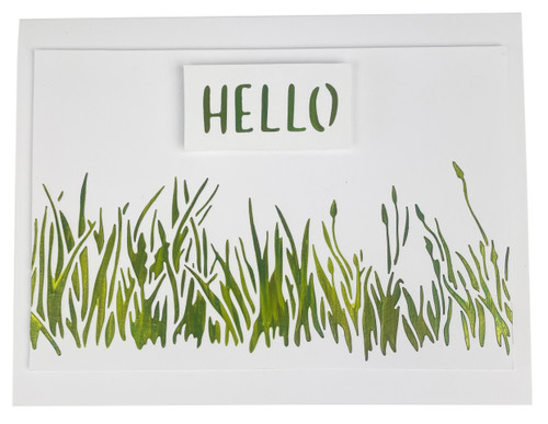 Crafter's Workshop Layered Card Stencil 8.5"X11"-Slimline Layered Grasses TCW8.5-6030