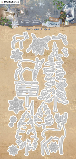 Studio Light Jenine's Mindful Art Cutting Die-Nr. 721, Deer, Snow & Trees AVCCD721 - 8713943146118