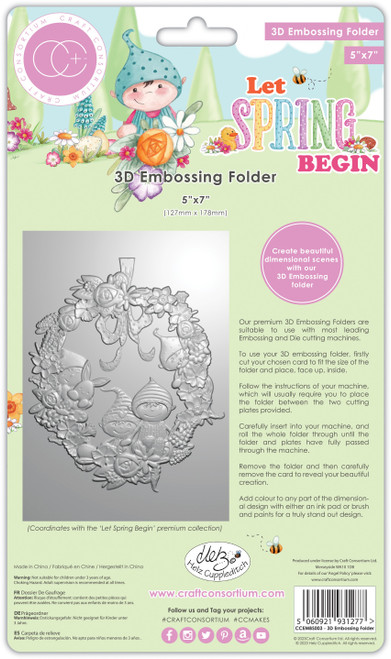 Craft Consortium 3D Embossing Folder-Let Spring Begin - CEMBS003 Craft Consortium 3D Embossing Folder-Let Spring Begin - CEMBS003