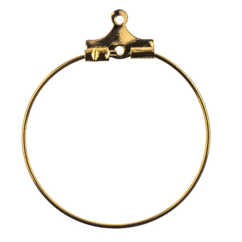 John Bead Earring Hoop Medium 25mm 12/Pkg-Gold 1401149