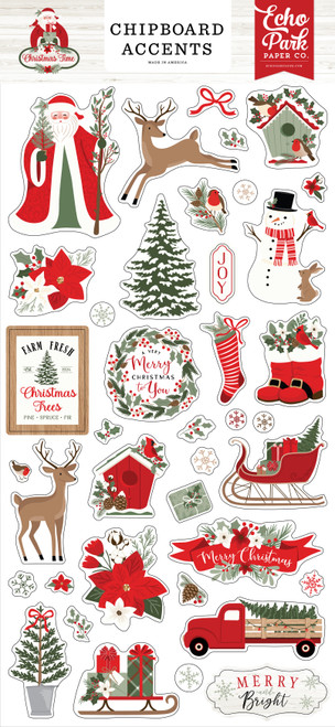 Echo Park Chipboard 6"X13"-Accents, Christmas Time CT330021 - 691835225210